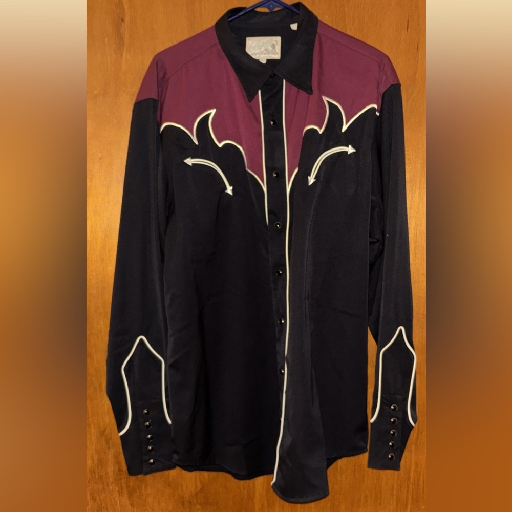 Western Style Black and Purple Shirt